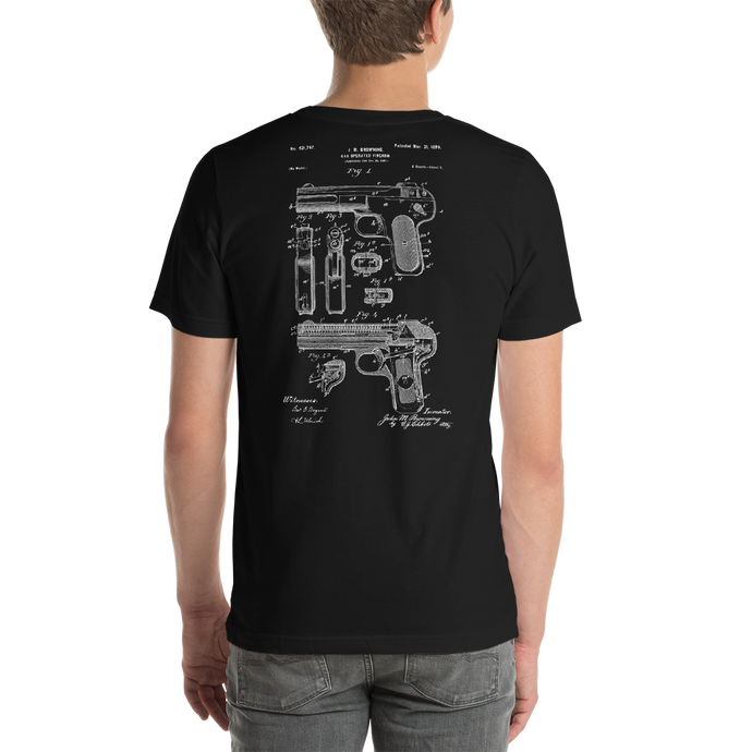 Browning 1899 Gas Operated Firearm Patent Dark T-Shirt
