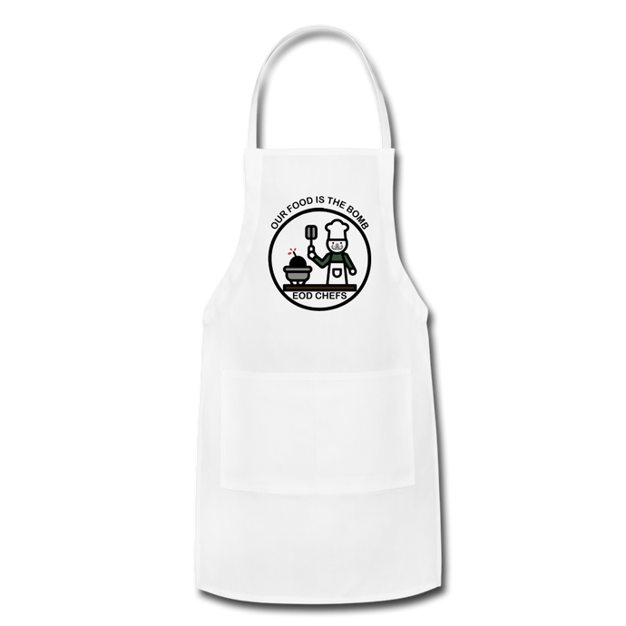 Food is the bomb Apron by Mikaela Narvaez - white